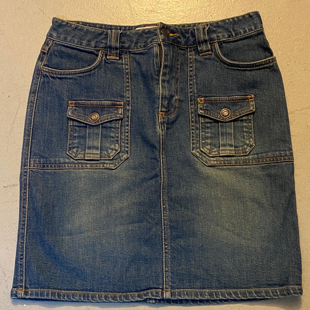Vintage Old Navy Blue Denim Pencil Skirt size 4 Pre-owned 100% cotton